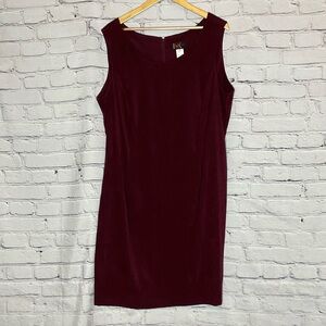 R&K Originals Woman Burgundy Sleeveless Sheath Dress 20W NWT